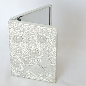 Vanity Silver Tone Pocket Purse Mirror Double Mirror
